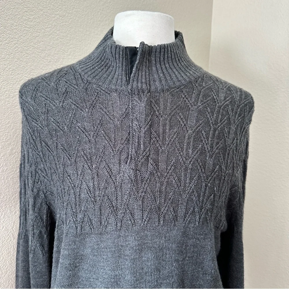 Penguin Long Sleeve 1/4 Zip Merino Wool Blend Grey Sweater Size XL
